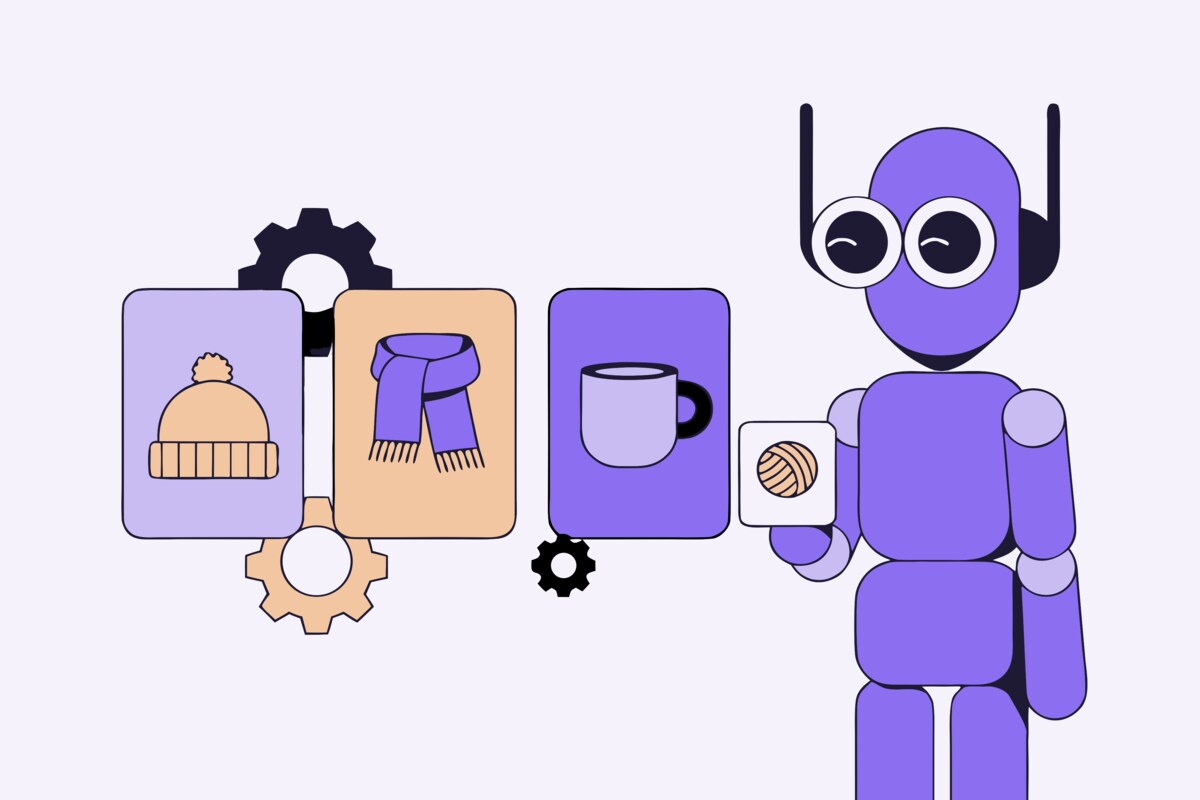 Artificial intelligence concept with futuristic technology applied to e-commerce