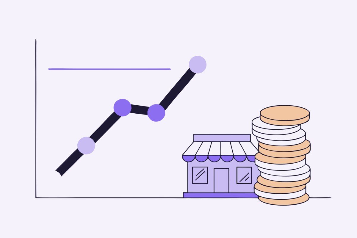 Analytics charts and graphs showing Etsy shop growth metrics over time