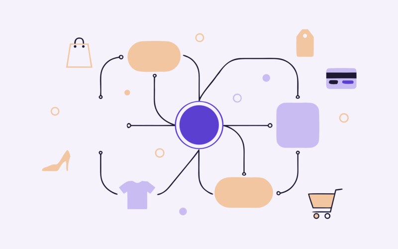 Artificial intelligence visualization with neural network patterns applied to e-commerce