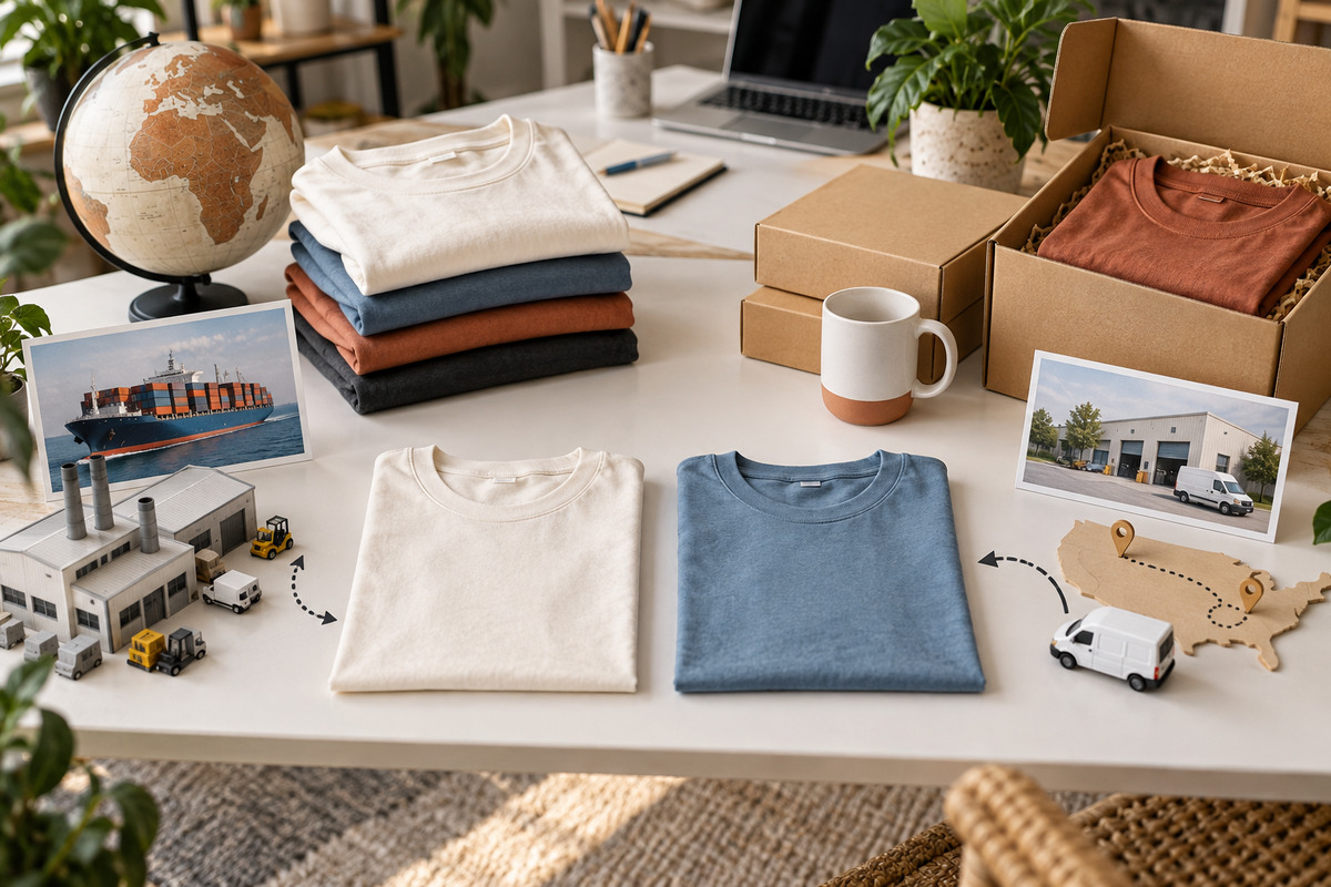 Premium print on demand products and packaging arranged for supplier comparison