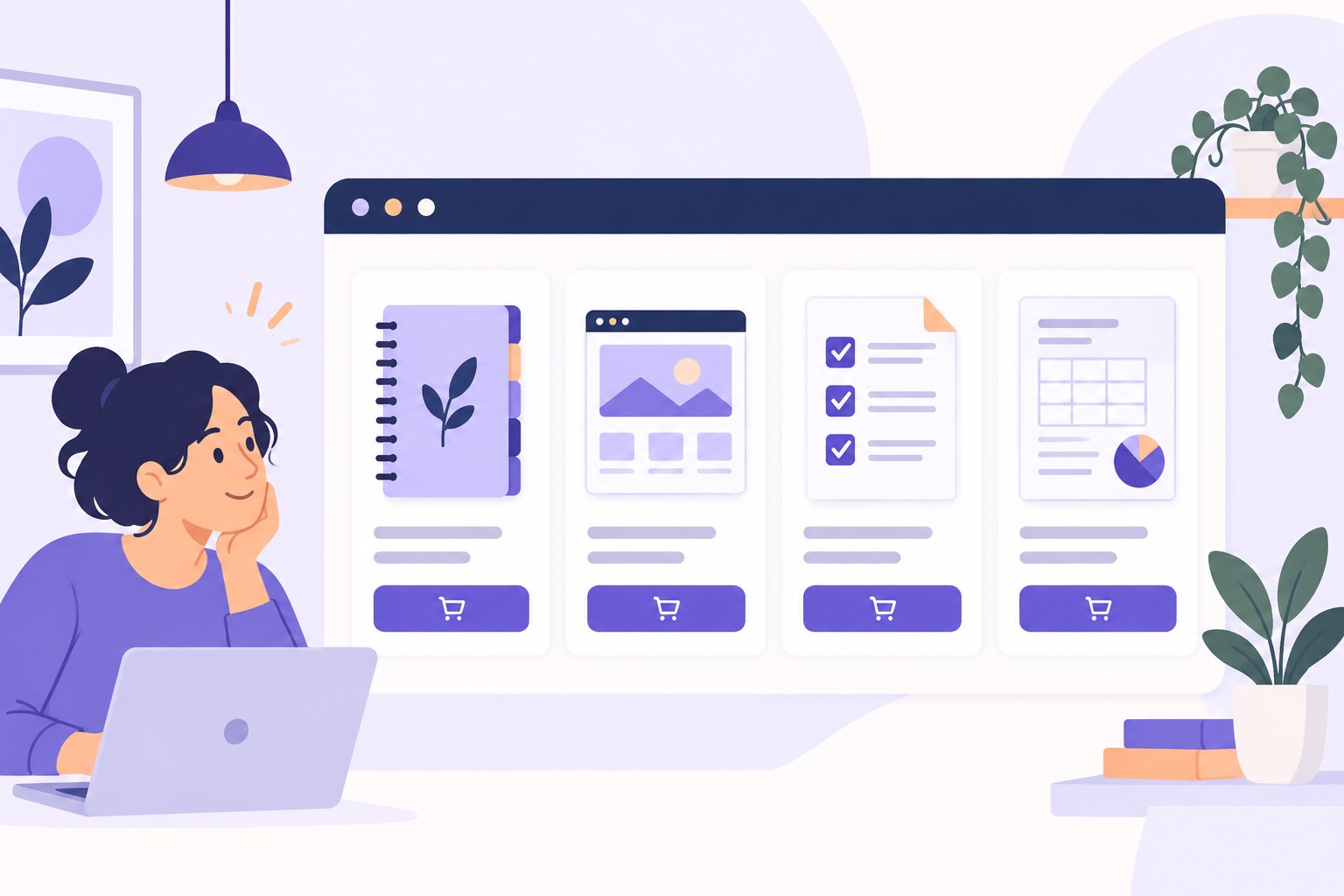 Digital product mockups displayed on phone, tablet, and frame
